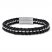 Men's Leather and Stainless Steel Bracelet 8.5" Length