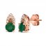 Le Vian Emerald Earrings 1/8 ct tw Diamonds 14K Strawberry Gold