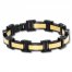 Men's Stainless Steel Bracelet Black/Gold-Tone Ion Plating 8"