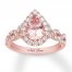 Neil Lane Morganite Engagement Ring 3/4 ct tw Diamonds 14K Gold