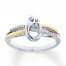 Mother & Child Ring 1/20 cttw Diamonds Sterling Silver/10K Gold