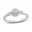 Diamond Halo Ring 1/4 ct tw Round/Marquise 10K White Gold