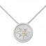 Compass Necklace Diamond Accent Sterling Silver/10K Gold