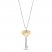 Cultured Pearl & Diamond Key Necklace Sterling Silver/10K Yellow Gold 18"