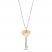 Cultured Pearl & Diamond Key Necklace Sterling Silver/10K Yellow Gold 18"