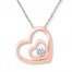 Heart Necklace 1/10 Carat Diamond 10K Rose Gold