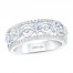 First Light Diamond Anniversary Ring 1 ct tw Princess/Round 14K White Gold