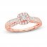 Diamond Engagement Ring 3/8 ct tw Princess/Round/Baguette 14K Rose Gold