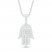 Diamond Hamsa Necklace 1/4 ct tw Round-cut Sterling Silver 18"