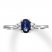 Oval Natural Sapphire Ring 1/15 ct tw Diamonds 10K White Gold