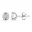 Diamond Solitaire Earrings 1/5 ct tw Round-cut Sterling Silver