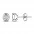 Diamond Solitaire Earrings 1/5 ct tw Round-cut Sterling Silver