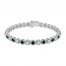 Lab-Created Emerald & Lab-Created White Sapphire Bracelet Sterling Silver 7.25"