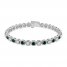 Lab-Created Emerald & Lab-Created White Sapphire Bracelet Sterling Silver 7.25"