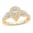 Diamond Engagement Ring 7/8 ct tw Pear/Round-Cut 14K Yellow Gold