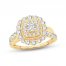 Diamond Engagement Ring 1-1/3 ct tw Princess & Round-cut 14K Yellow Gold