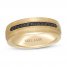 Neil Lane Men's Black Diamond Wedding Band 1/6 ct tw Round-cut 14K Yellow Gold