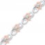 Diamond Bracelet 1/8 ct tw Round-cut Sterling Silver/10K Gold