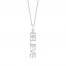 Hallmark Diamonds "Believe" Necklace 1/5 ct tw Round-Cut Sterling Silver/10K Rose Gold 18"