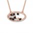 Black/White Diamond Necklace 1/3 ct tw 10K Rose Gold