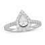 Neil Lane Diamond Engagement Ring 1 ct tw Pear/Round 14K White Gold