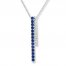 Bar Necklace Lab-Created Sapphires Sterling Silver