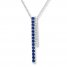 Bar Necklace Lab-Created Sapphires Sterling Silver