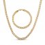 Men's Mariner Link Chain Set 10K Yellow Gold 8"/22"