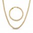 Men's Mariner Link Chain Set 10K Yellow Gold 8"/22"