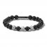 Bulova Beaded Onyx Bracelet 9"