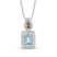 Le Vian Diamond & Aquamarine Necklace 1/3 ct tw 14K Vanilla Gold 18"