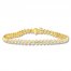 Diamond Bracelet 3 ct tw Round-cut 10K Yellow Gold 7 Length