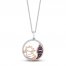 Disney Treasures Alice in Wonderland 'Cheshire Cat' Diamond & Amethyst Necklace 1/10 ct tw Sterling Silver/10K Rose Gold