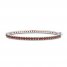 Garnet Bangle Bracelet Sterling Silver 7.25"