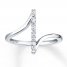 Diamond North-South Ring 1/10 ct tw Round-cut 10K White Gold