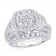 Diamond Engagement Ring 3 ct tw Round/Baguette 14K White Gold