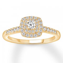 Diamond Engagement Ring 3/8 carat tw Round-cut 10K Yellow Gold