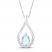 Aquamarine Necklace 1/15 ct tw Diamonds 10K White Gold