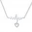 Heartbeat Necklace 1/20 ct tw Diamonds Sterling Silver