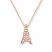 Eiffel Tower Necklace 1/15 ct tw Diamonds 10K Rose Gold