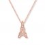 Eiffel Tower Necklace 1/15 ct tw Diamonds 10K Rose Gold