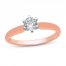 Diamond Solitaire Engagement Ring 1/3 ct tw Round-cut 14K Rose Gold
