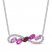 Vibrant Shades Pink & White Lab-Created Sapphire, Lab-Created Ruby Shades Necklace Sterling Silver 18"