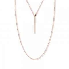 16" Adjustable Round Wheat Chain 14K Rose Gold Appx. 1.05mm