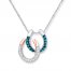 Horseshoe Necklace 1/6 ct tw Diamonds Sterling Silver/10K Gold