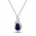 Blue Sapphire Necklace 1/10 ct tw Diamonds 10K White Gold