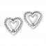 Heart Earrings 14K White Gold