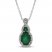 Emerald Necklace 1/8 ct tw Diamonds 10K White Gold 18"