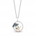 Disney Treasures Donald Duck Diamond & Blue Topaz Necklace 1/10 ct tw Round-Cut Sterling Silver/10K Yellow Gold 17"