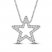 Diamond Star Necklace 1/10 ct tw Round-cut 10K White Gold 18"